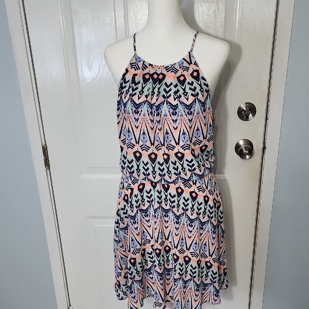Takara Multicolor Geometric Midi Dress